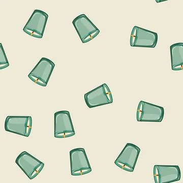 Seamless pattern glass scented candle cartoon vector Stock Illustration