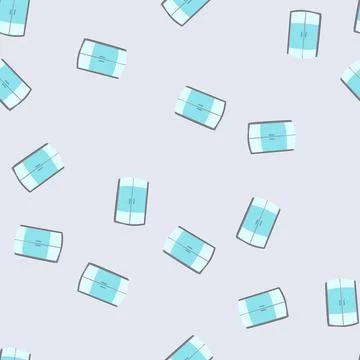 Seamless pattern glass shower cabin cartoon vector Stock Illustration