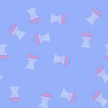 Seamless pattern glass vase flower cartoon vector Stock Illustration