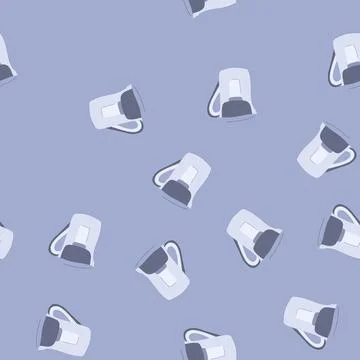 Seamless pattern glass water pitcher cartoon vector Stock Illustration
