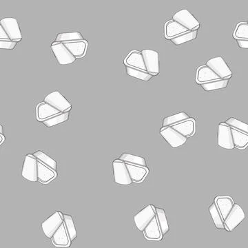 Seamless pattern glass yogurt container cartoon vector Ilustración de archivo