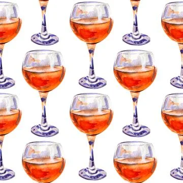 Seamless pattern with glasses of orange juice. Stock Illustration