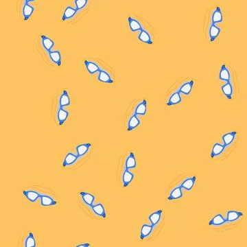Seamless pattern glasses pool goggles cartoon vector Stock Illustration