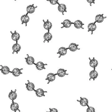 Seamless pattern glasses reading sketch hand drawn Stock Illustration