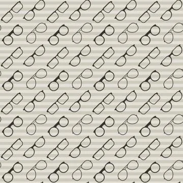 Seamless pattern with glasses .Vector background. Retro stylish texture. Stock Illustration