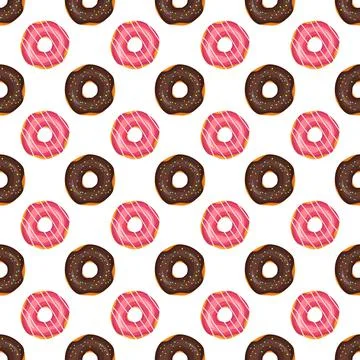 Seamless pattern from glazed donuts Illustrazione stock