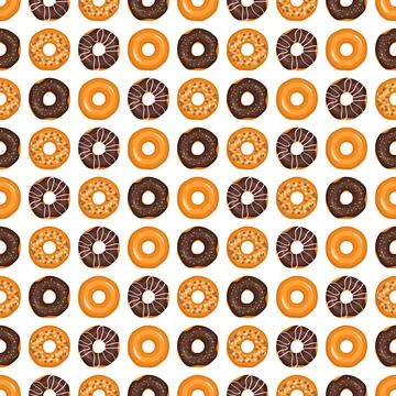 Seamless pattern from glazed donuts Stock Illustration