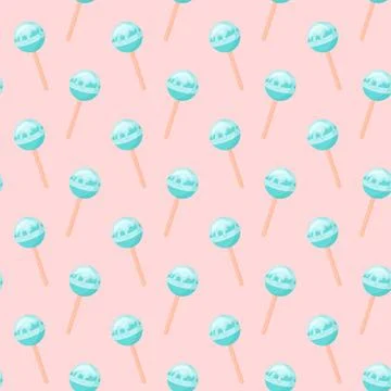 Seamless pattern with glazed lollipops Stock Illustration