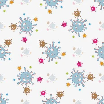 Seamless pattern glitch effect Coronavirus COVID-19 . Virus bacteria nCoV Stock Illustration