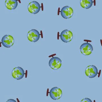 Seamless pattern global globe cartoon vector sign color Illustrazione stock