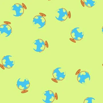 Seamless pattern global globe cartoon vector Illustrazione stock