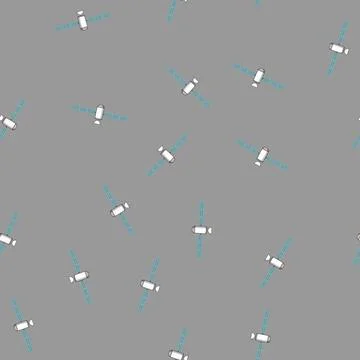 Seamless pattern global satellite cartoon vector Illustrazione stock