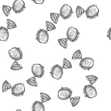 Seamless pattern Globe illustrating global exploration and education school.. Stock Illustration
