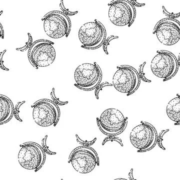 Seamless pattern Globe model illustrating world geography for education Stock Illustration
