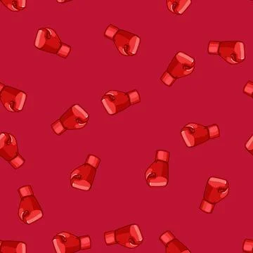 Seamless pattern glove boxing gloves cartoon vector Illustrazione stock