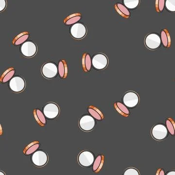 Seamless pattern glow blush compact cartoon vector Stock Illustration