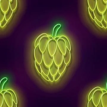 Seamless pattern with glow cherimoya fruit Stock Illustration