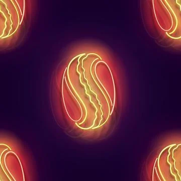 Seamless pattern with glow Coffee Bean Stock Illustration