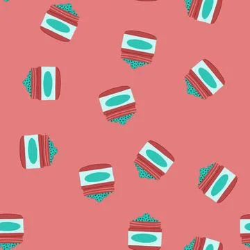Seamless pattern glow exfoliating scrub cartoon vector Stock Illustration