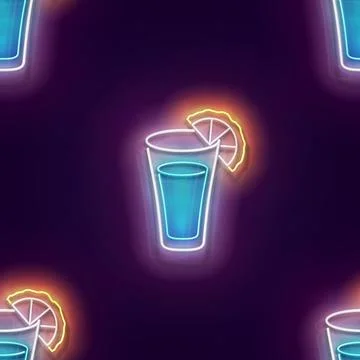 Seamless pattern with glow Mexican tequila Stock Illustration