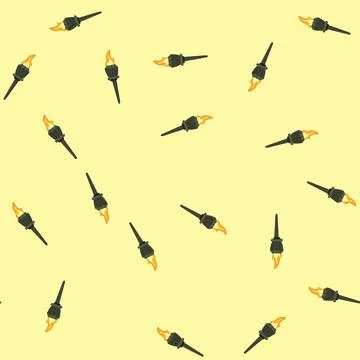 Seamless pattern glow torch fire cartoon vector Stock Illustration