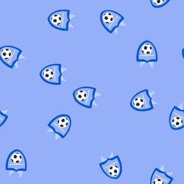 Seamless pattern goal soccer emblem cartoon vector Stock Illustration