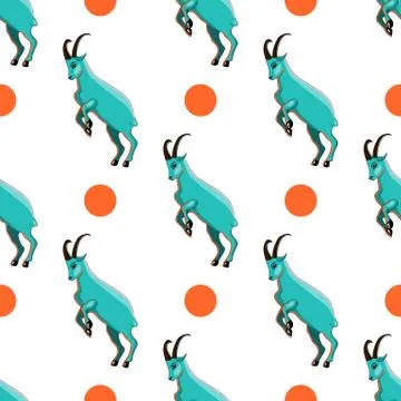 Seamless pattern with goat Stock Illustration