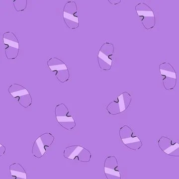 Seamless pattern goggles googles ski cartoon vector Illustrazione stock