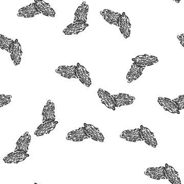 Seamless pattern goji dried red sketch hand drawn Illustrazione stock