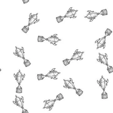 Seamless pattern gold award sketch hand drawn Illustrazione stock