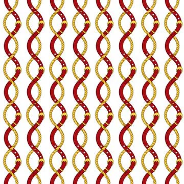 Seamless pattern with gold chains, pendants and straps Illustrazione stock