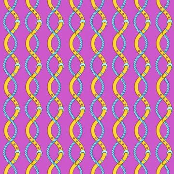 Seamless pattern with gold chains, pendants and straps Illustrazione stock