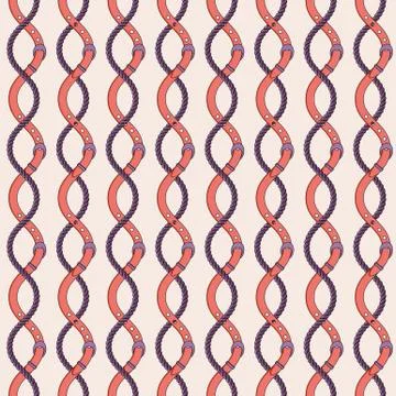 Seamless pattern with gold chains, pendants and straps Stock Illustration