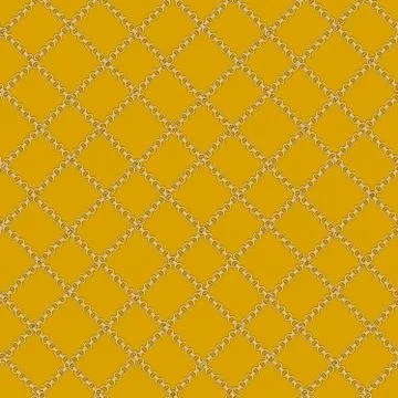 Seamless pattern with gold chains striped by cross on yellow background. Trendy Stock Illustration