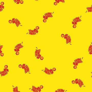Seamless pattern gold chinese firecracker cartoon vector Stockillustratie