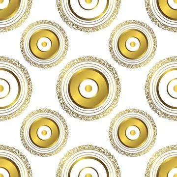 Seamless pattern with gold circles Stock Illustration