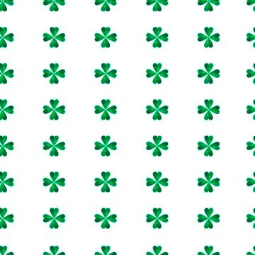 Seamless pattern gold coins and Green Tree Leaf Clovers Stock Illustration