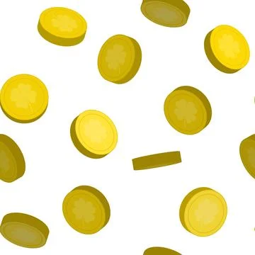 Seamless pattern with gold coins. Stock Illustration