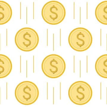 Seamless pattern of gold dollar coins Stock Illustration