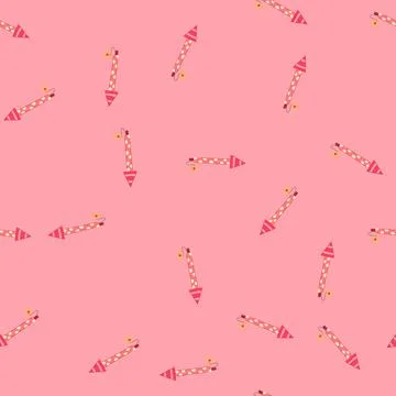 Seamless pattern gold firework rocket cartoon vector Illustrazione stock