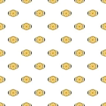 Seamless pattern with gold gemstone rings Stock Illustration