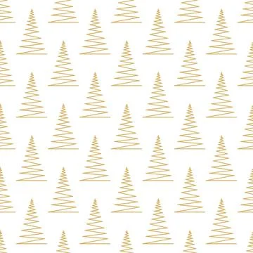 Seamless pattern with gold geometric Christmas trees Vector illustration on Illustrazione stock