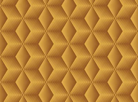 Seamless pattern of gold geometric hexagon tiles. Stock Illustration