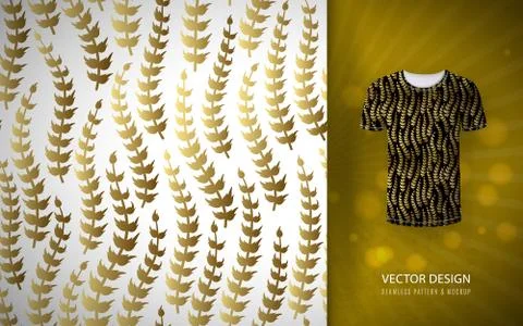 Seamless pattern gold glitter floral elements. Decoration elements for design Illustrazione stock