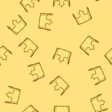 Seamless pattern gold golden crown cartoon vector 스톡 일러스트