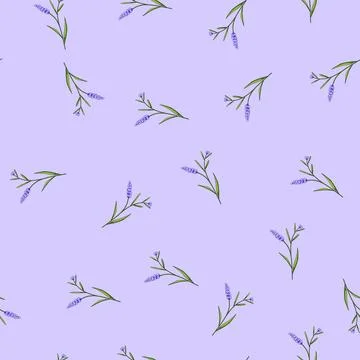 Seamless pattern gold lavender cartoon vector Stock Illustration
