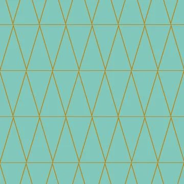 Seamless pattern with gold linear pattern on aqua Stock Illustration