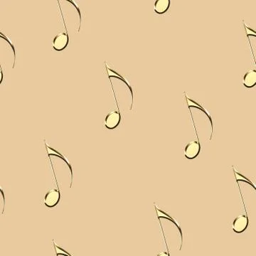 Seamless pattern with gold musical notes illustration Illustrazione stock
