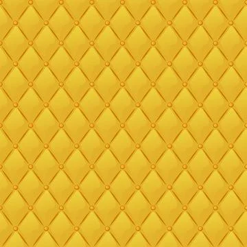 Seamless pattern gold quilted textile texture for wallpaper. Stock Illustration