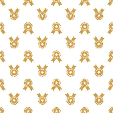 Seamless pattern with gold, silver and bronze medal for simple backgrounds, t 스톡 일러스트